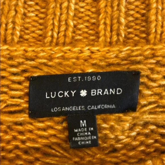 Lucky Brand Cable Knit Sweater in Warm Amber - Picture 3 of 4
